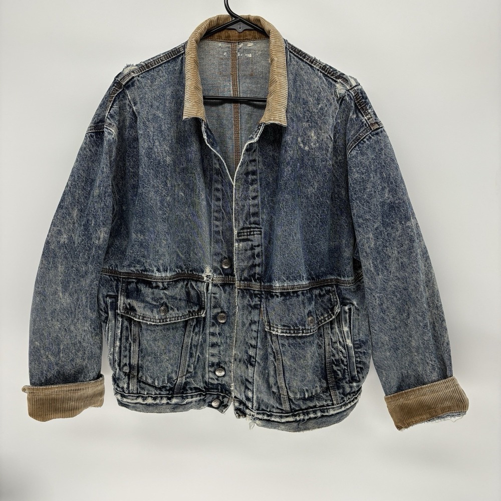 Vintage 60s Levis Denim Chore Jacket A-2 Bomber Buckle Back Orange Tab USA M